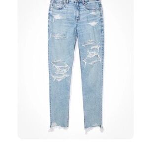 American Eagle Outfitters Strigid Ripped Mom Jean